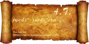 Apró Terézia névjegykártya