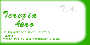 terezia apro business card